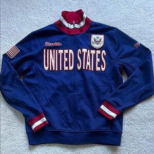 Mondetta Track Bomber Jacket United States Embroidery Patriotic Large Worn Once